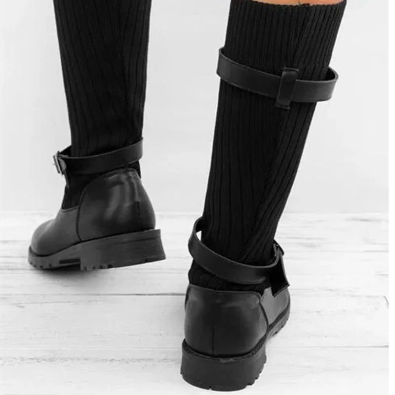 Slouch mid calf boots with chunky lug sole, detail