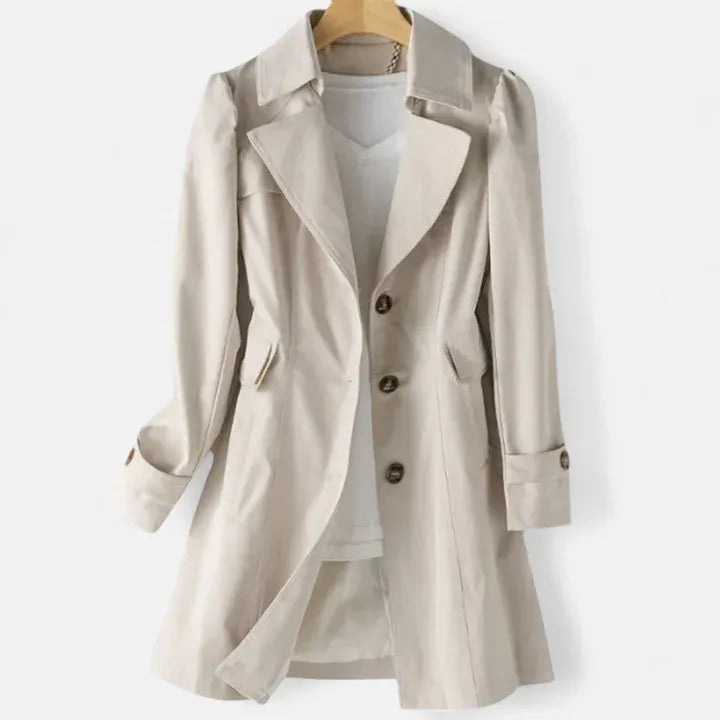 Single-Breasted Long Trench Coat
