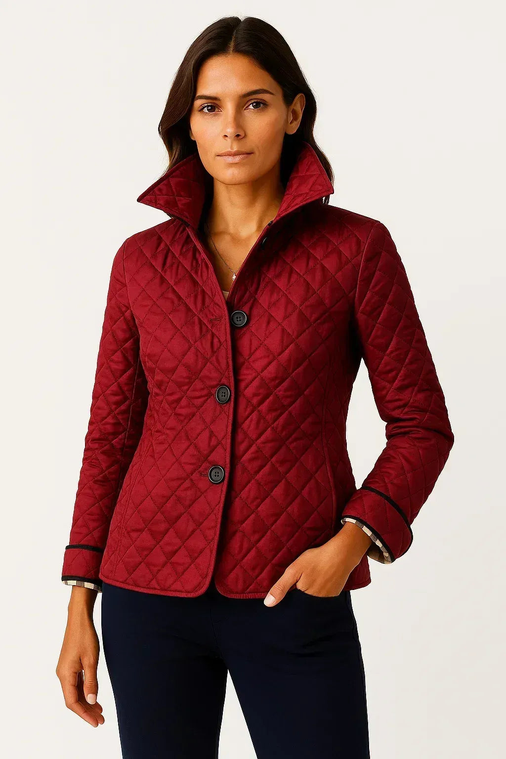 Fitted Diamond Quilted Jacket