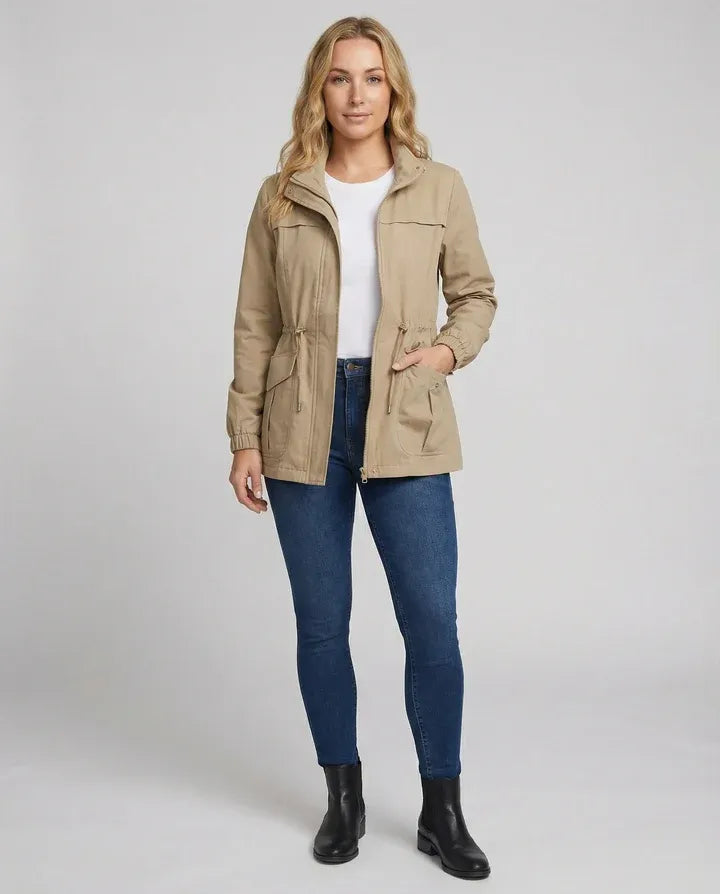 Drawstring Waist Utility Jacket