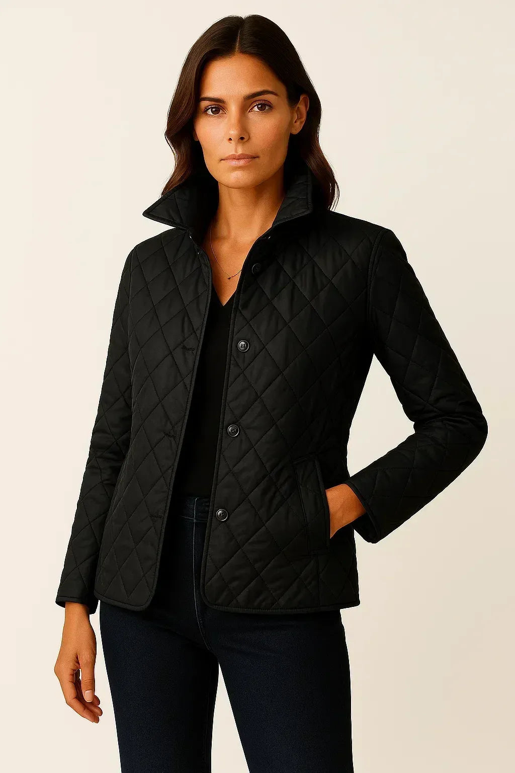 Fitted Diamond Quilted Jacket