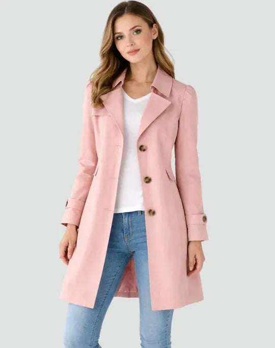 Double-Breasted Midi Trench Coat