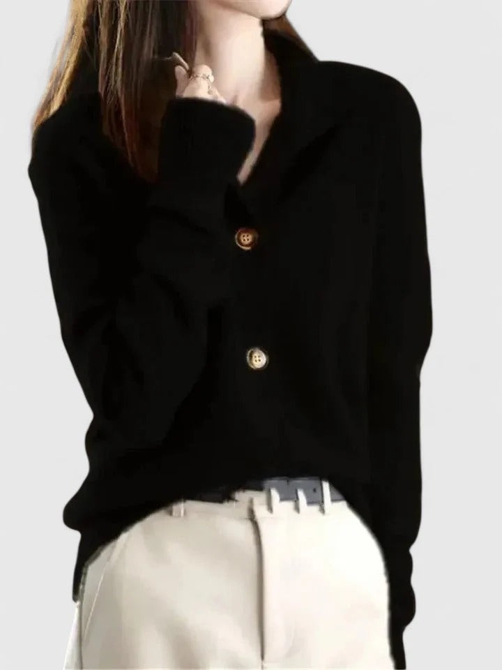 Gretchen Elegant V-Neck Cardigan Button-Front Lightweight