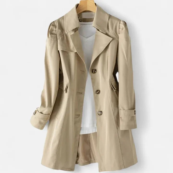 Single-Breasted Long Trench Coat