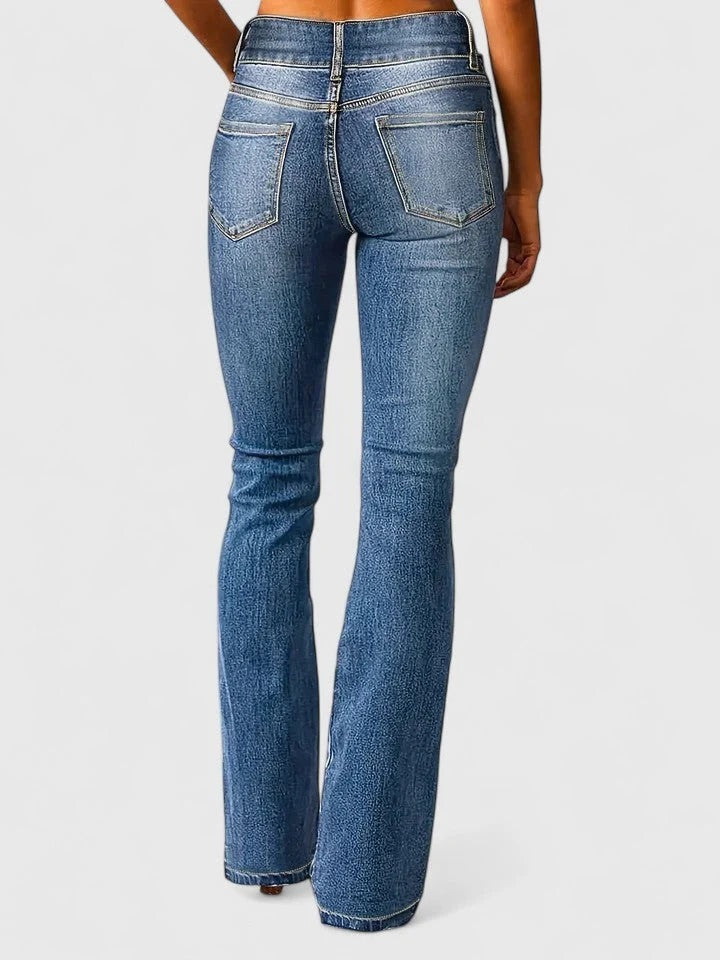 Sophisticated Flared Trousers Fitted Hip Flared Leg