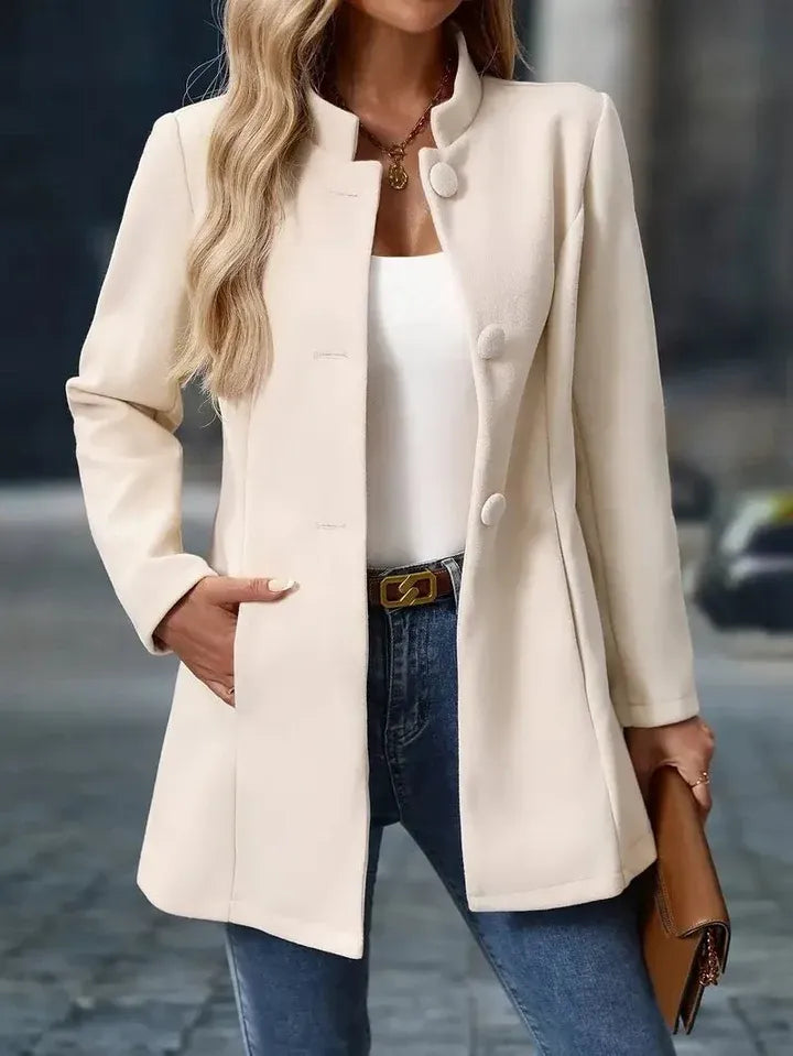 Stand Collar Fitted Coat