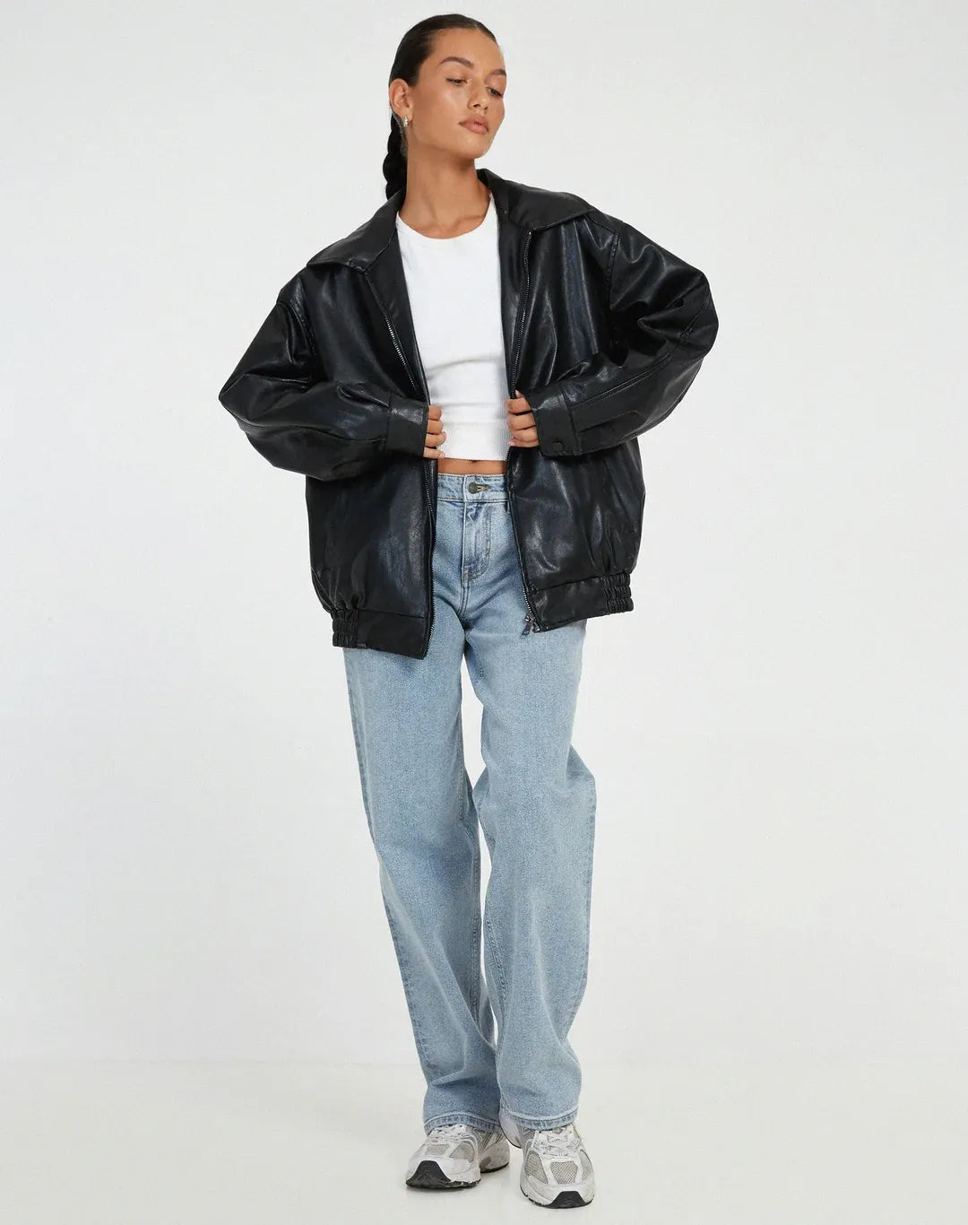 Oversized Faux Leather Jacket