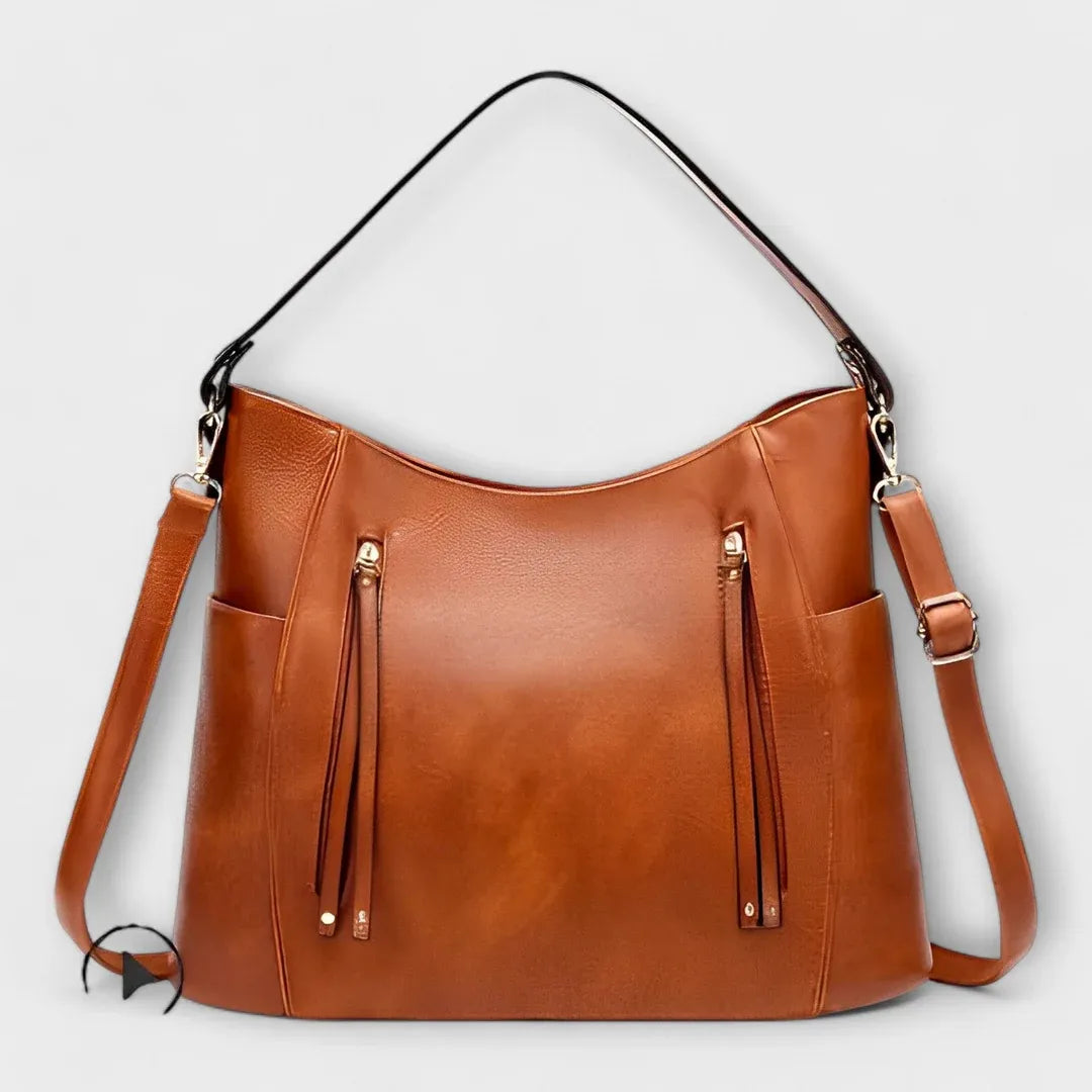 Bolso de hombro de piel de inspiración vintage