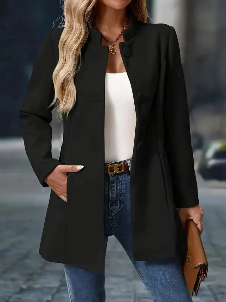 Stand Collar Fitted Coat