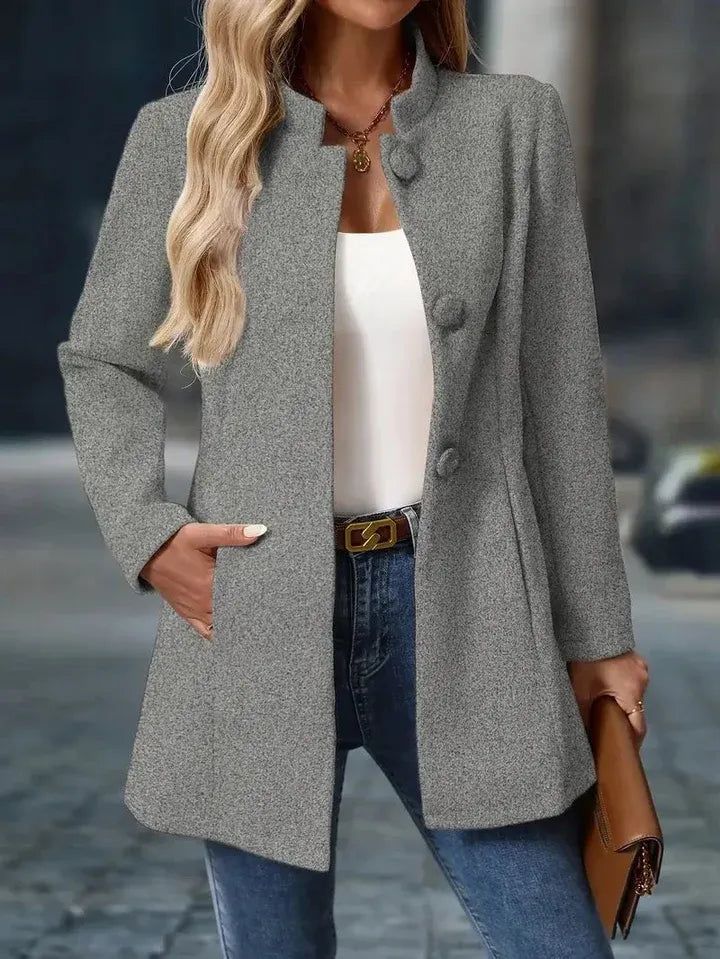 Stand Collar Fitted Coat