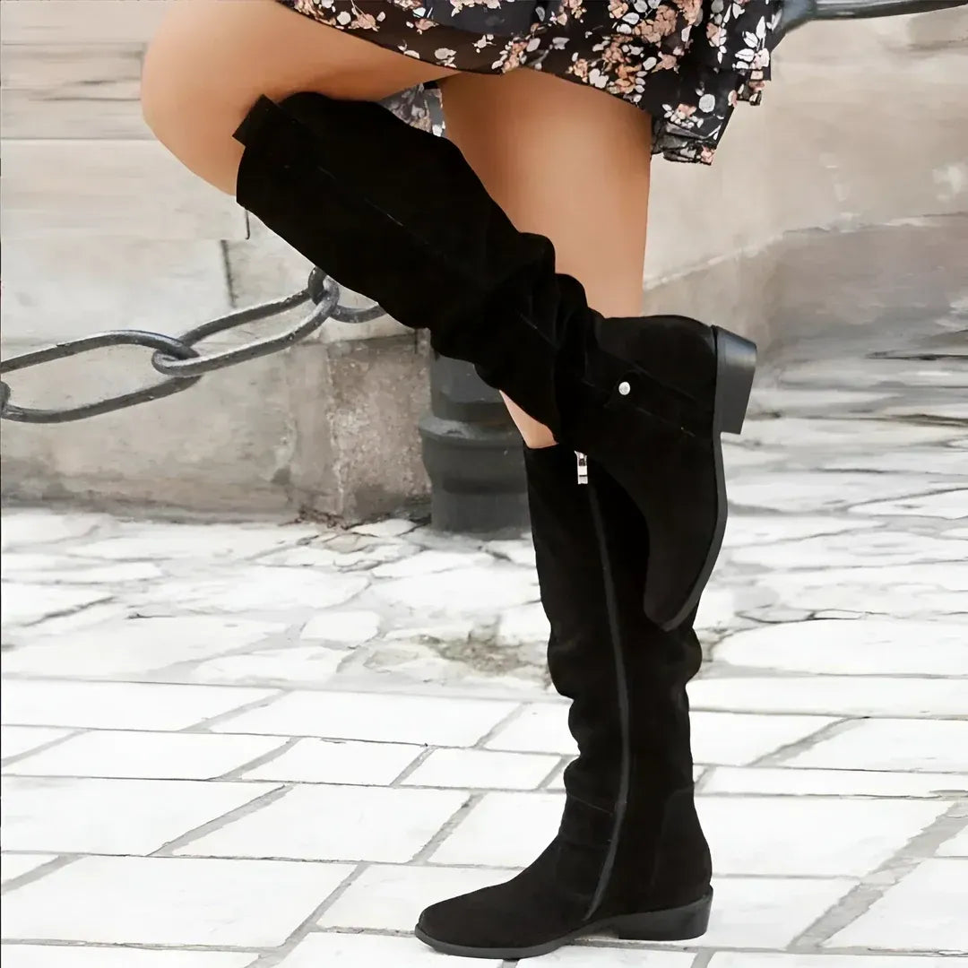 Women's Elegant High Boots Cailin Slip-On Easy Wear All-Day Comfort