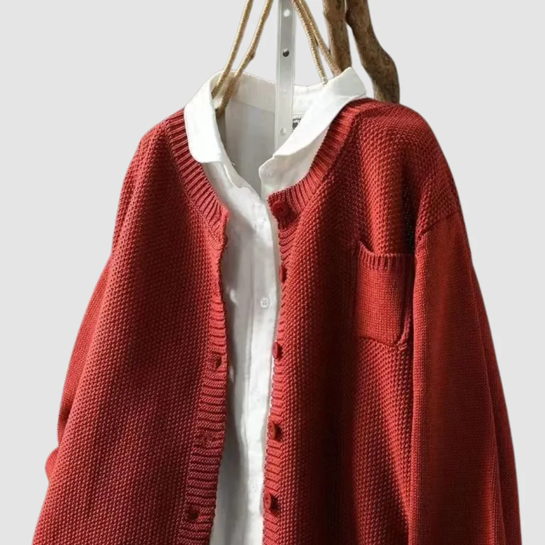 Women's Cozy Knit Cardigan Button Front Soft Touch