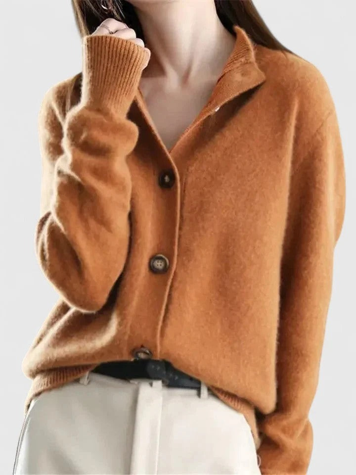 Gretchen Elegant V-Neck Cardigan Button-Front Lightweight