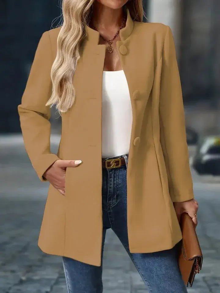 Stand Collar Fitted Coat