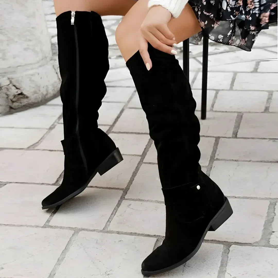 Women's Elegant High Boots Cailin Slip-On Easy Wear All-Day Comfort