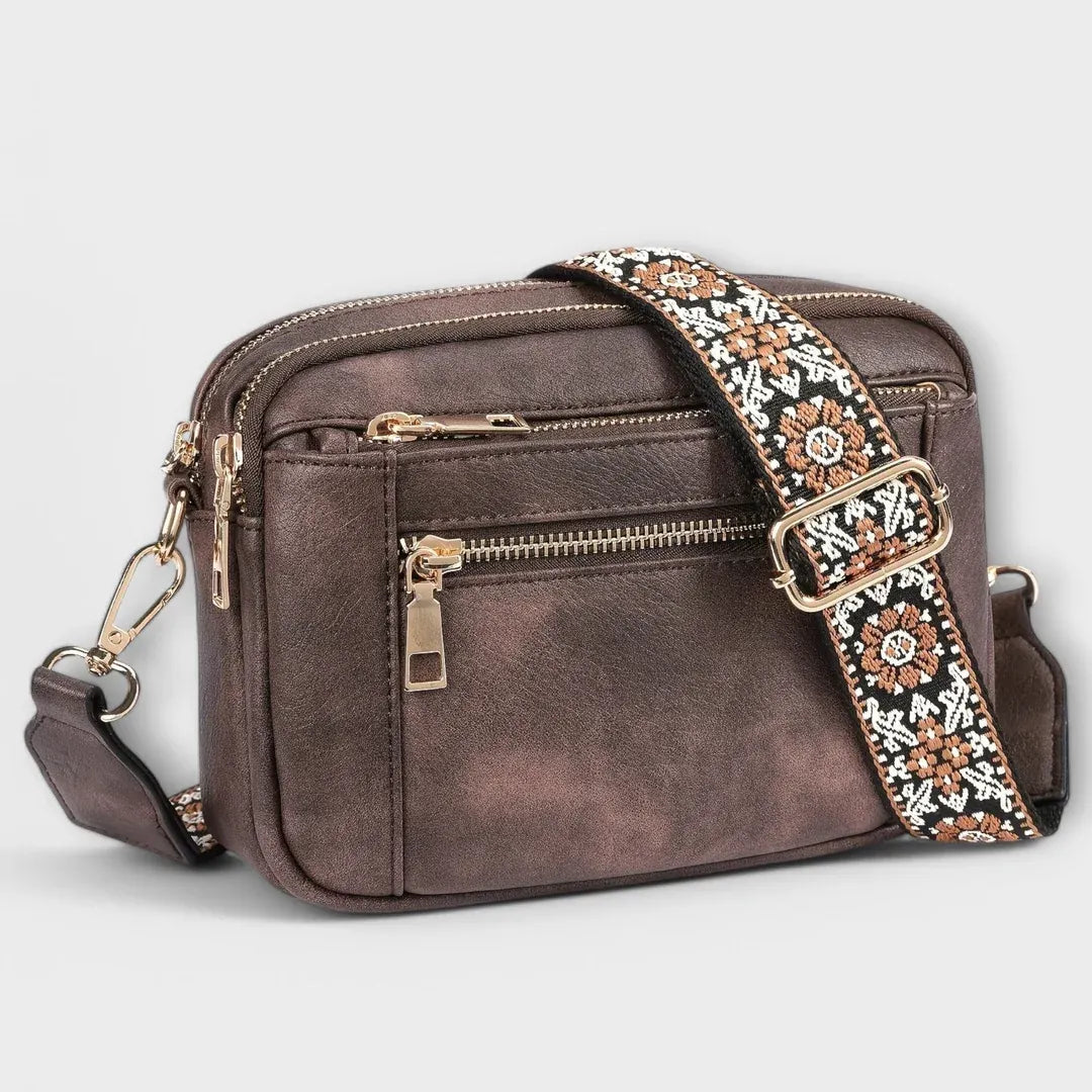 Boho crossbody kabelka z veganské kůže