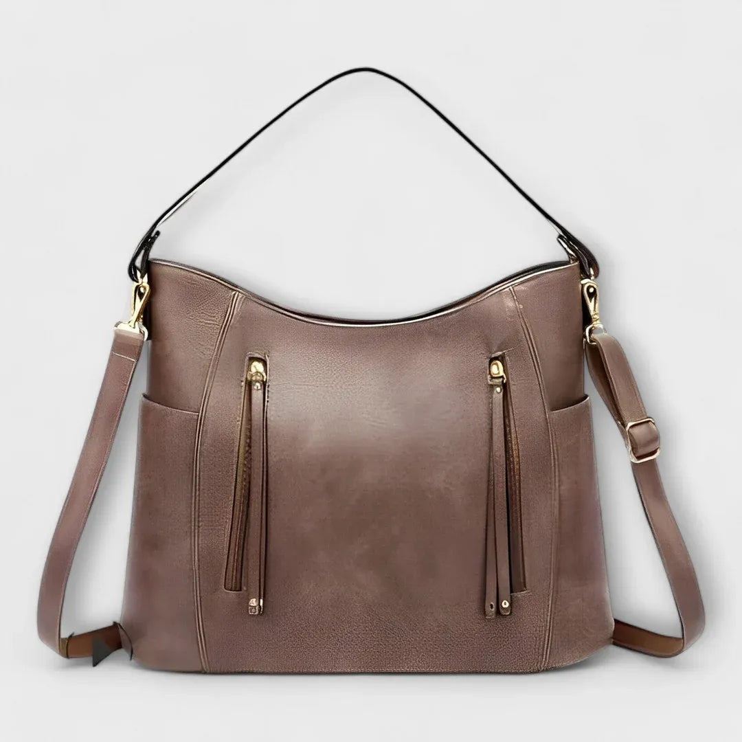 Bolso de hombro de piel de inspiración vintage