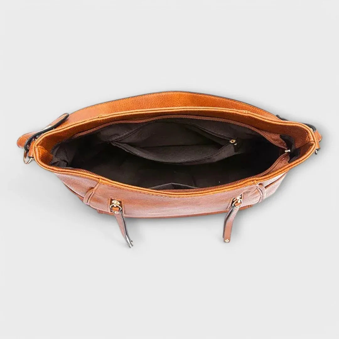 Bolso de hombro de piel de inspiración vintage