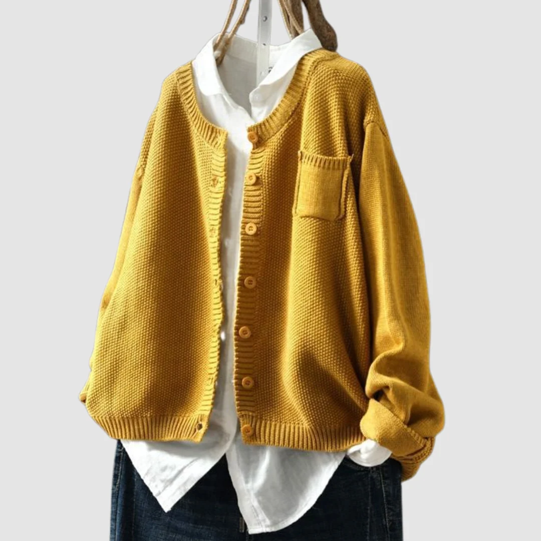 Women's Cozy Knit Cardigan Button Front Soft Touch