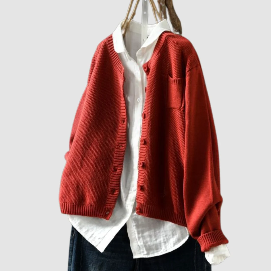 Women's Cozy Knit Cardigan Button Front Soft Touch