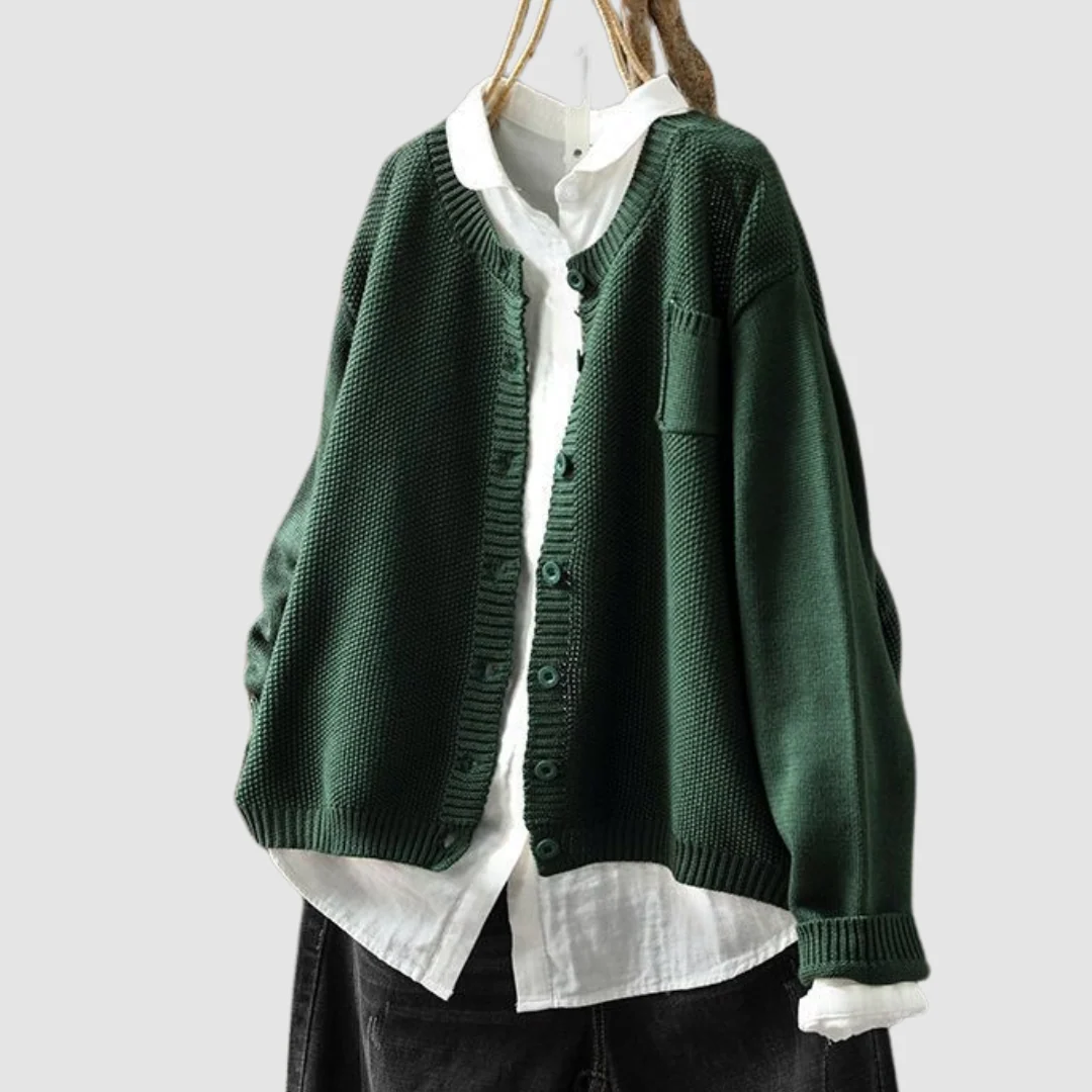 Women's Cozy Knit Cardigan Button Front Soft Touch