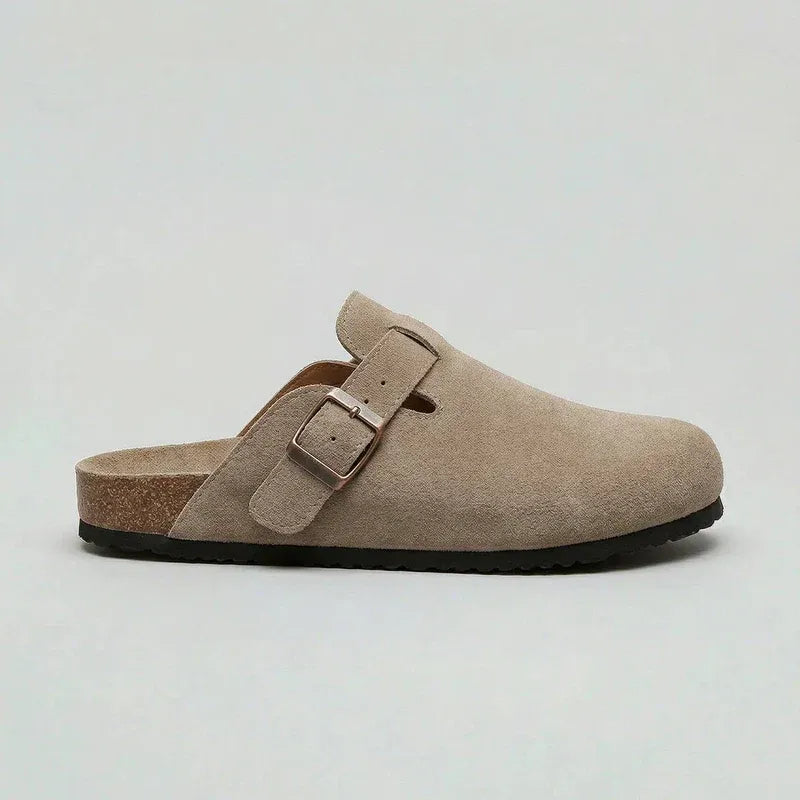 Unisex Suede-Look Clogs - Adjustable All-Day Comfort