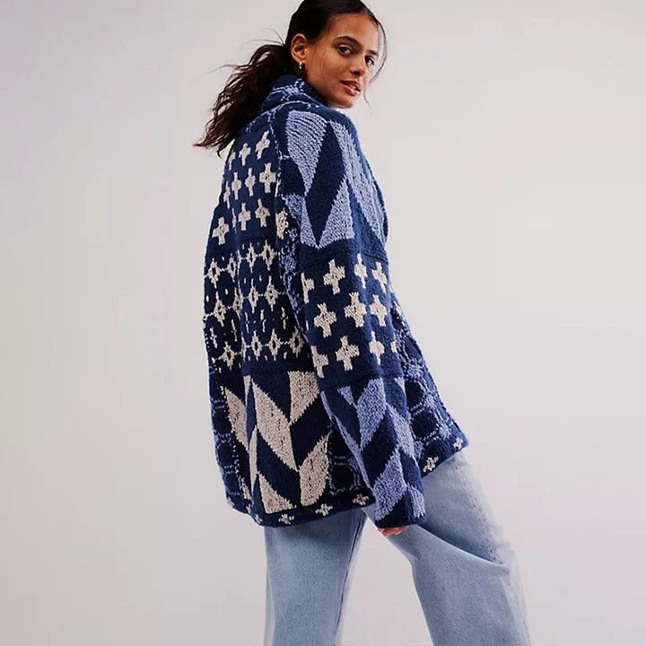 Evangelia Elegant Cardigan Button-Down Oversized Fit