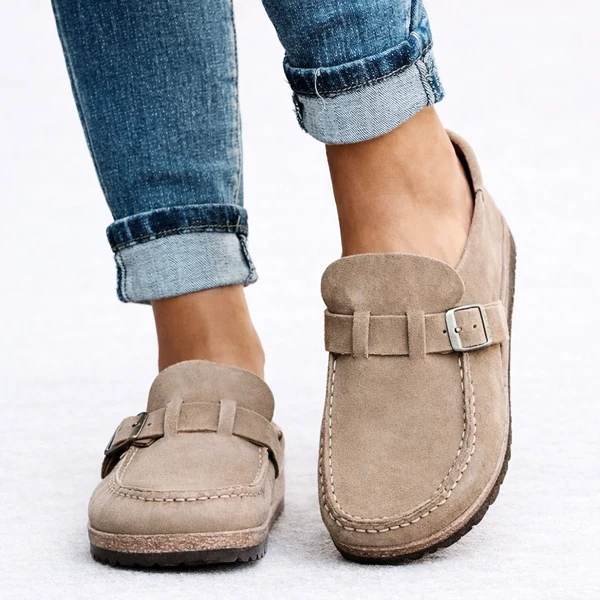 Women's Suede-Look Slip-On Loafers - Cushioned All-Day Comfort