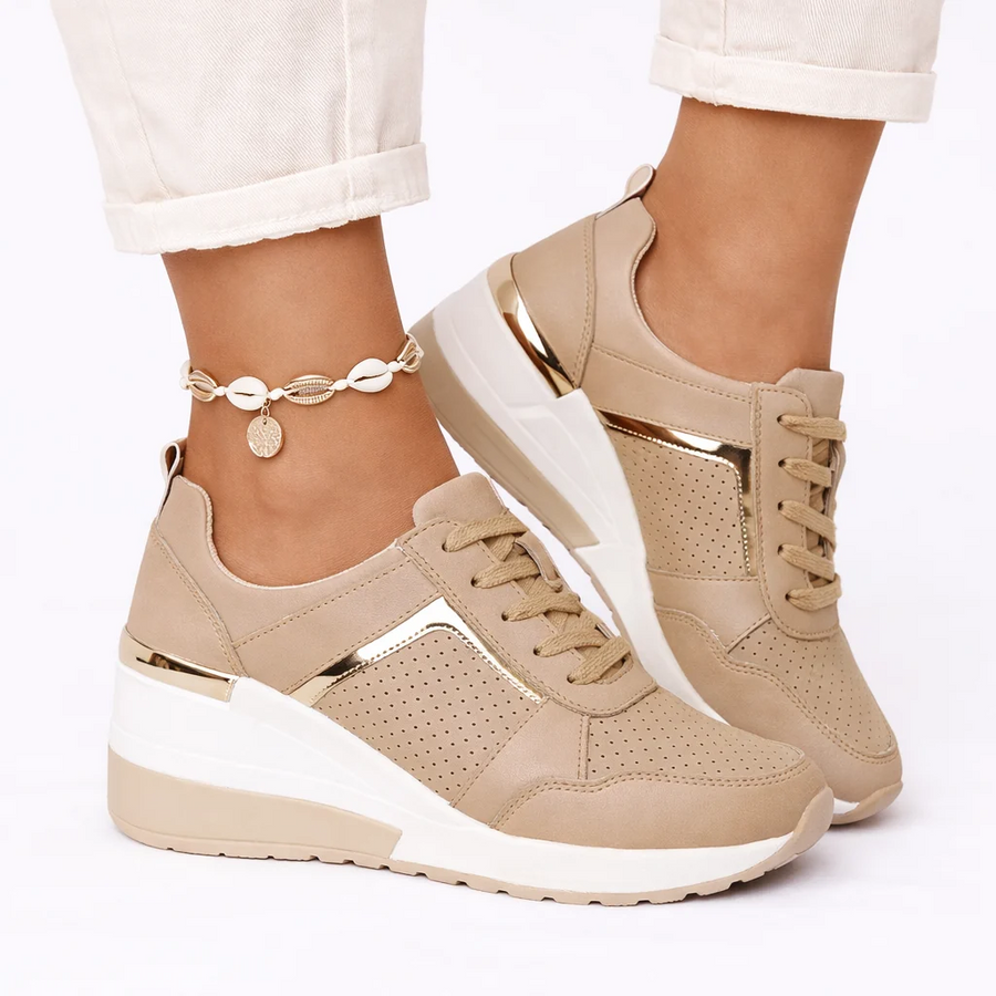 Women's Lace-Up Walking Trainers - Cushioned Everyday Comfort