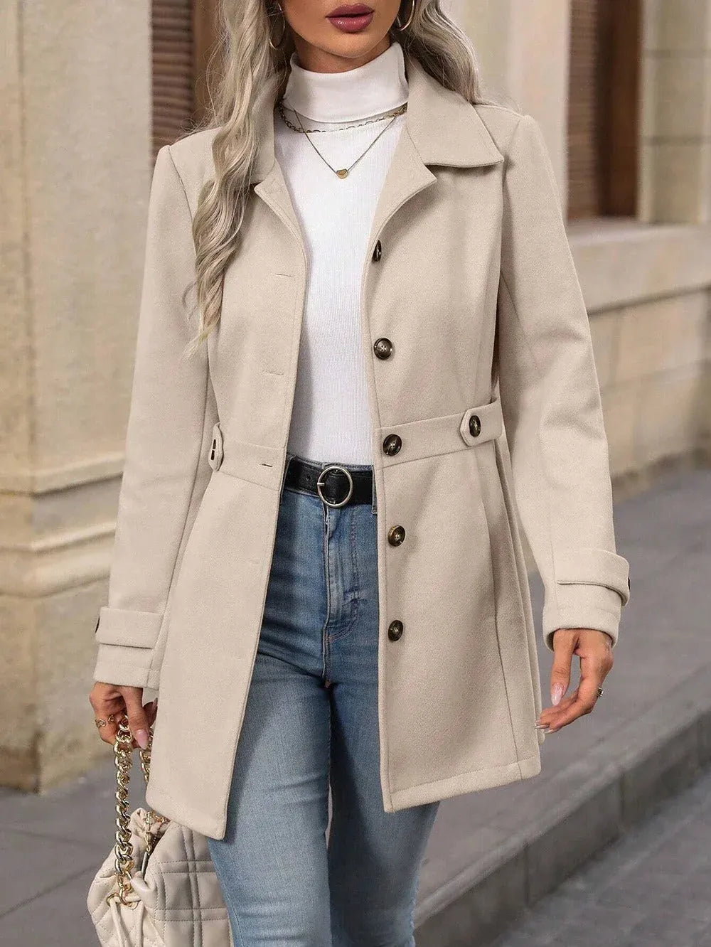 Tailored Belted Trench Coat