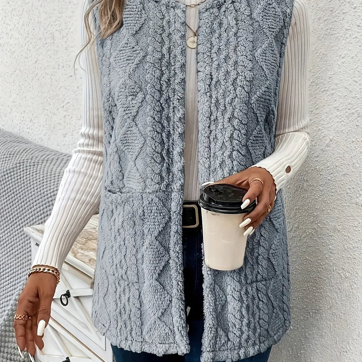 Longline Sherpa Gilet