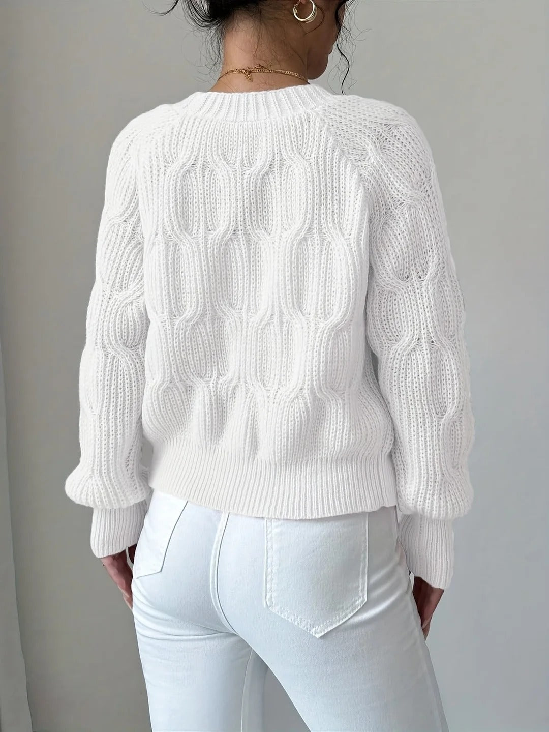 Women's Soft Bow-Detail Long Sleeve Cardigan Cable-Knit