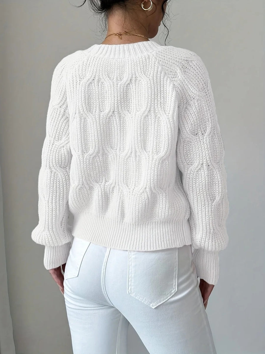Women's Soft Bow-Detail Long Sleeve Cardigan Cable-Knit