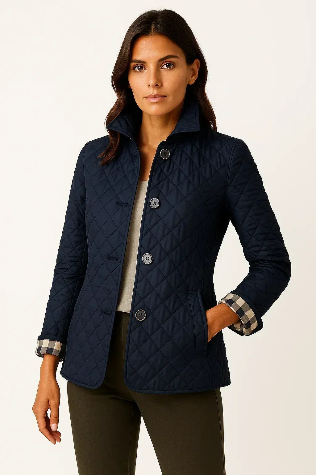 Fitted Diamond Quilted Jacket