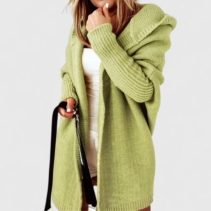 Rosalynne Oversized Cardigan Large Hood Knee-Length
