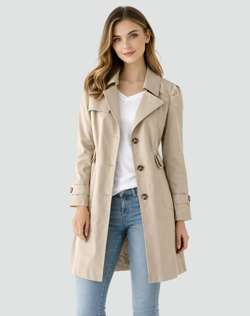 Double-Breasted Midi Trench Coat