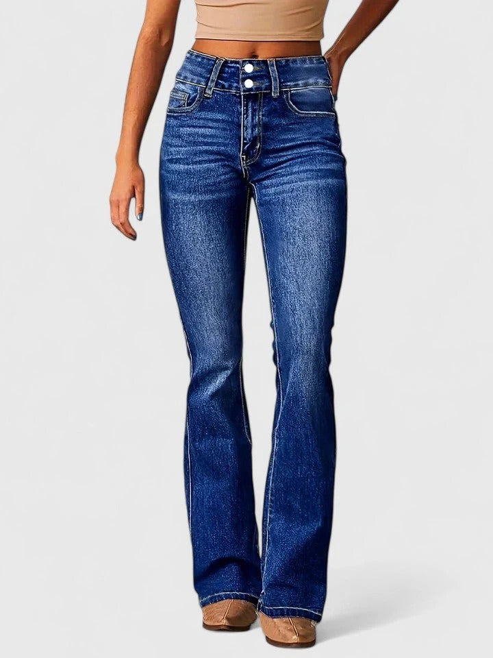 Sophisticated Flared Trousers Fitted Hip Flared Leg