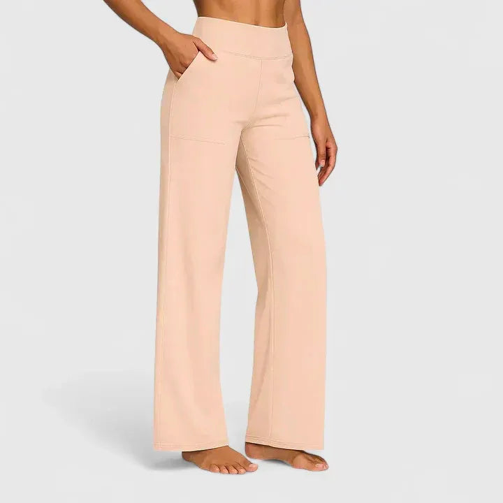 Elegant Straight-Leg Trousers Elastic Waistband