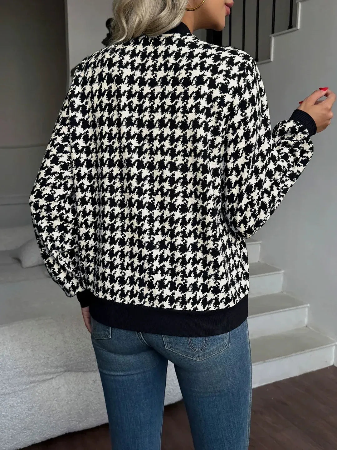 Houndstooth Bomber Jacket
