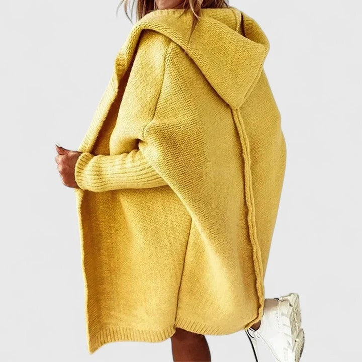 Rosalynne Oversized Cardigan Large Hood Knee-Length