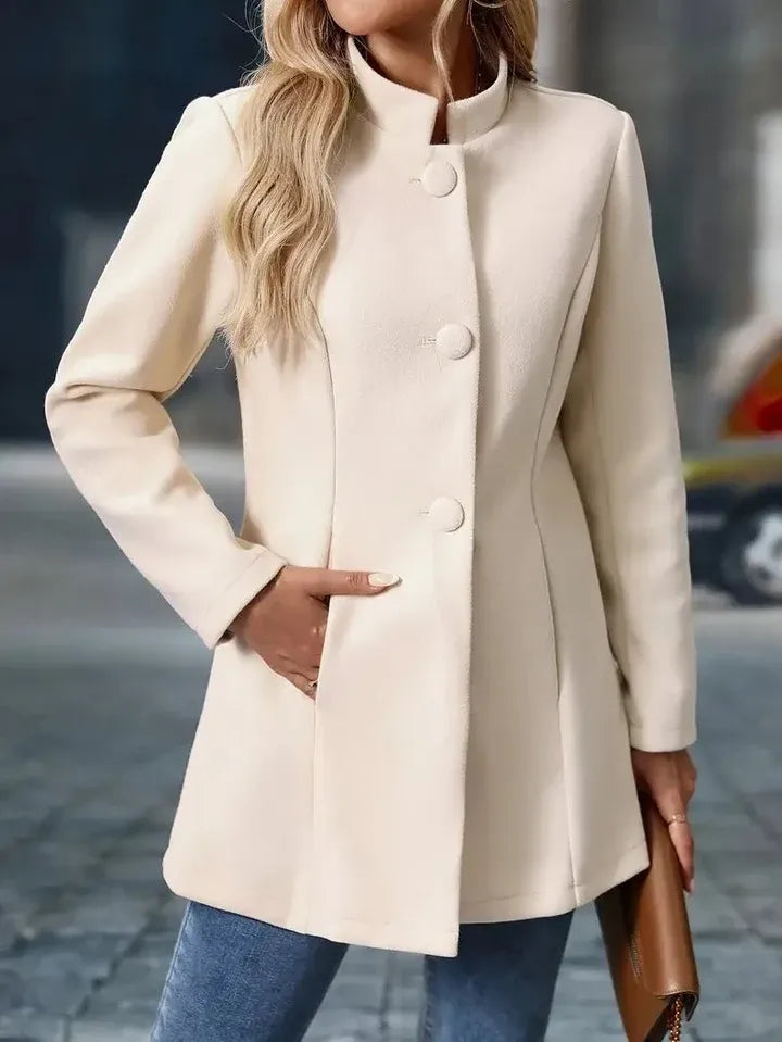 Stand Collar Fitted Coat