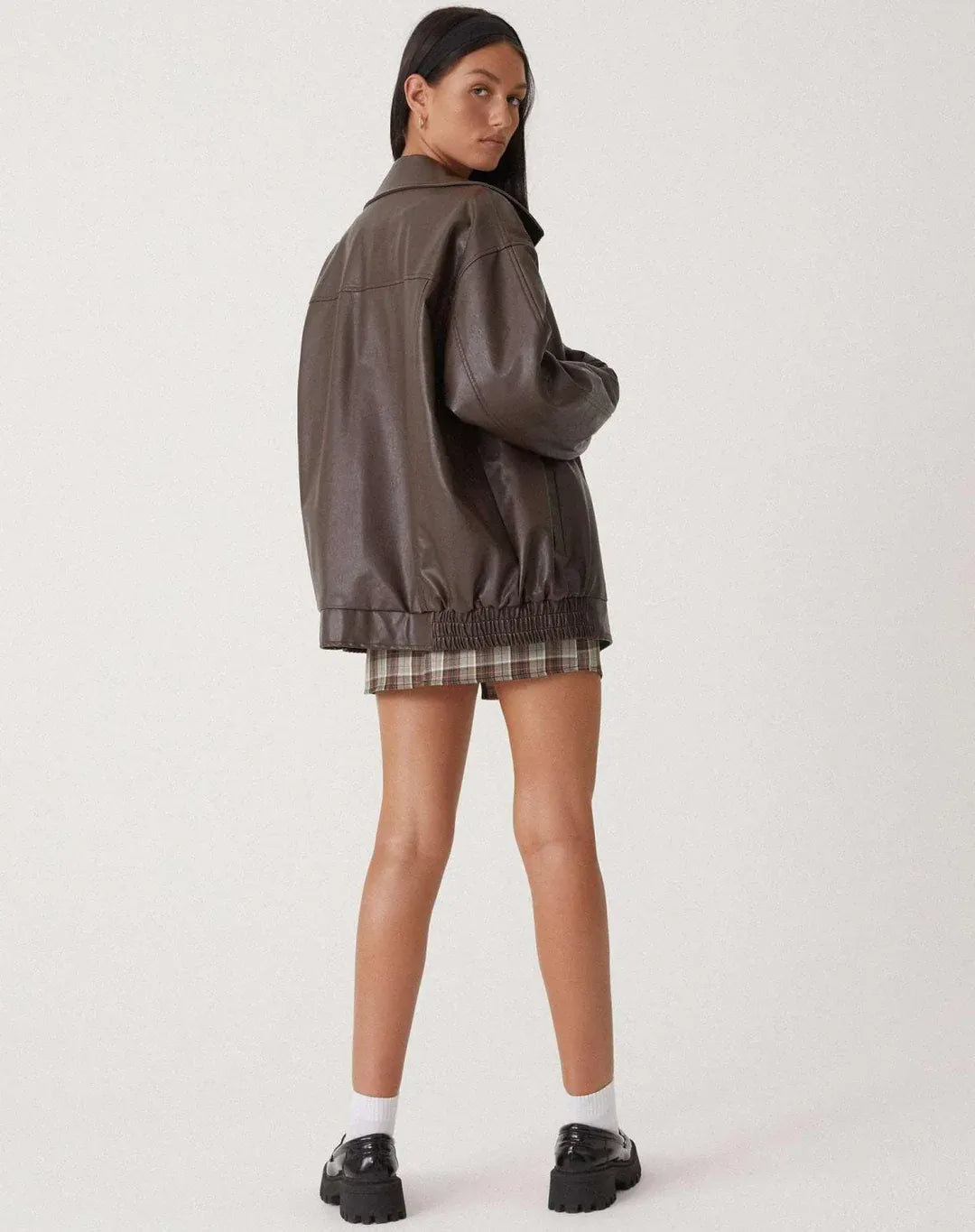 Oversized Faux Leather Jacket