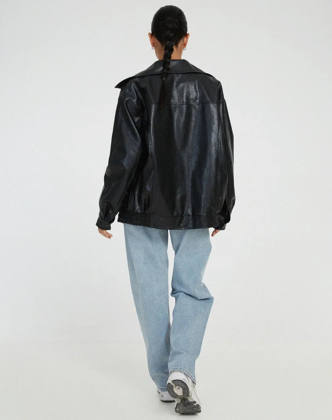 Oversized Faux Leather Jacket