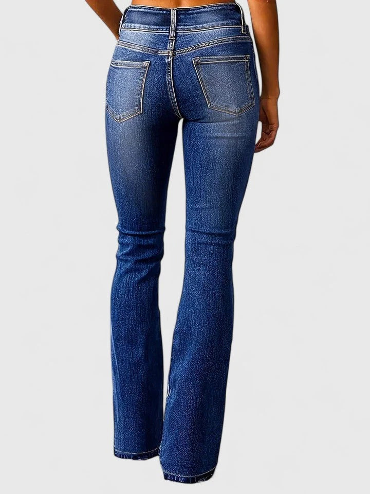 Sophisticated Flared Trousers Fitted Hip Flared Leg