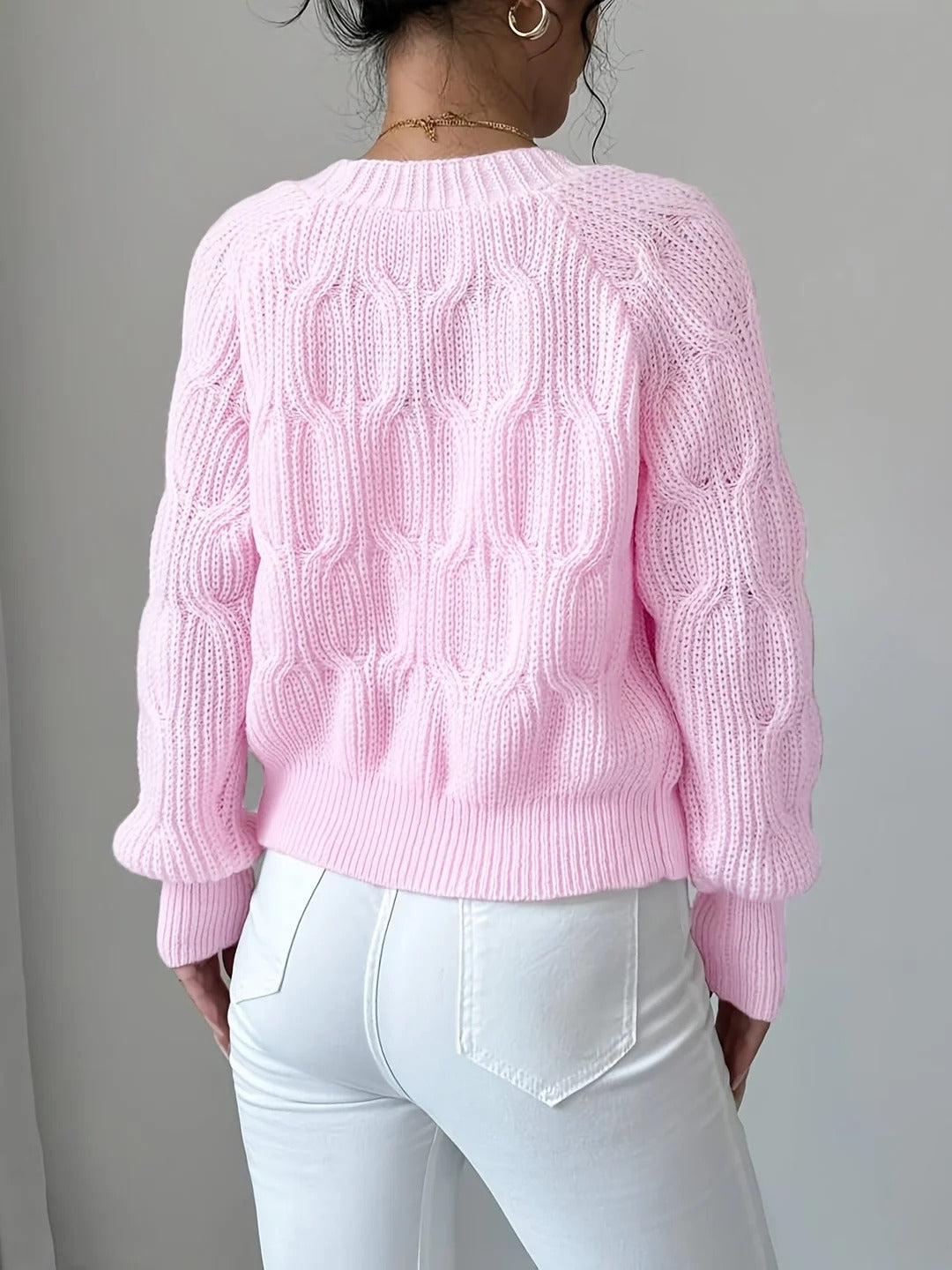 Women's Soft Bow-Detail Long Sleeve Cardigan Cable-Knit