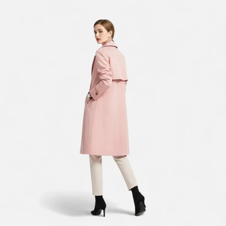 Single-Breasted Long Trench Coat