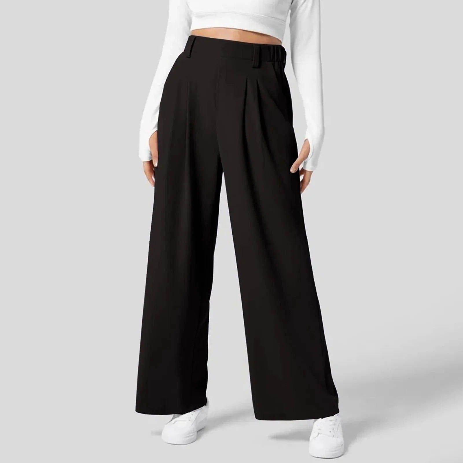 Wide-Leg Trousers - High Waist Flattering Fit
