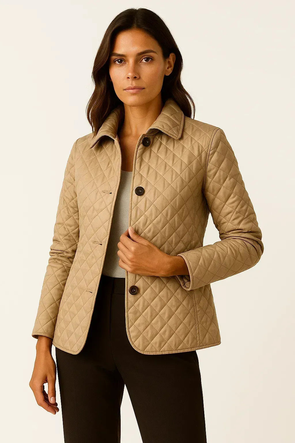 Fitted Diamond Quilted Jacket