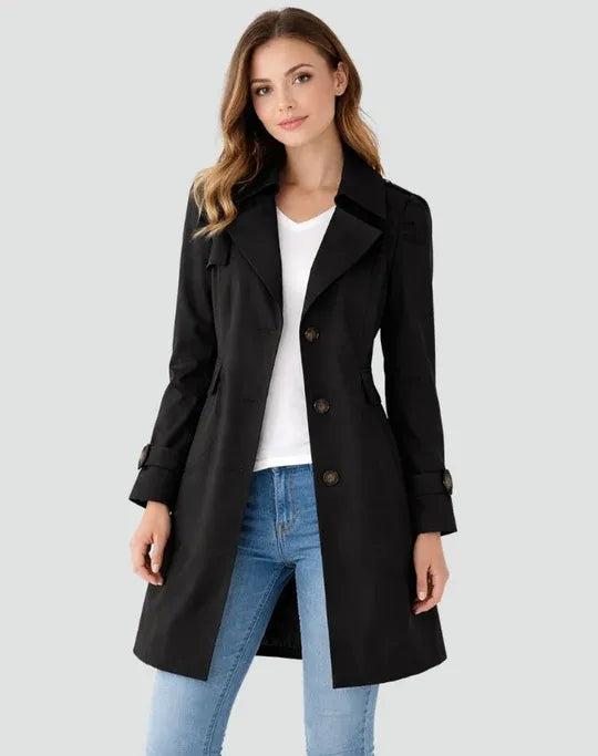 Double-Breasted Midi Trench Coat