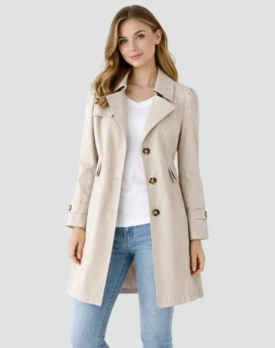 Double-Breasted Midi Trench Coat